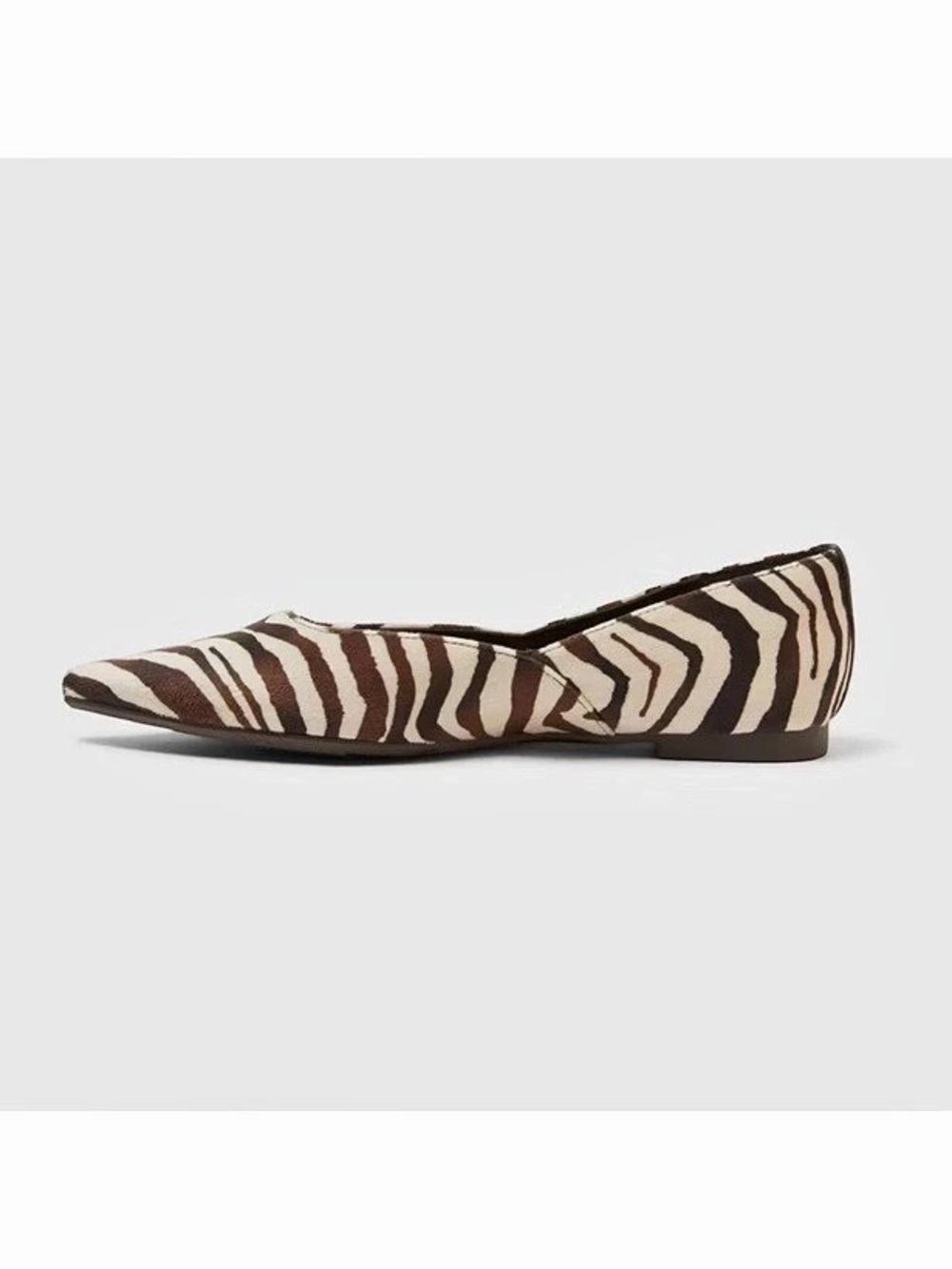 A New Day Serena Velvet Flats Animal Print in Brown & White NWT - Picture 2 of 4